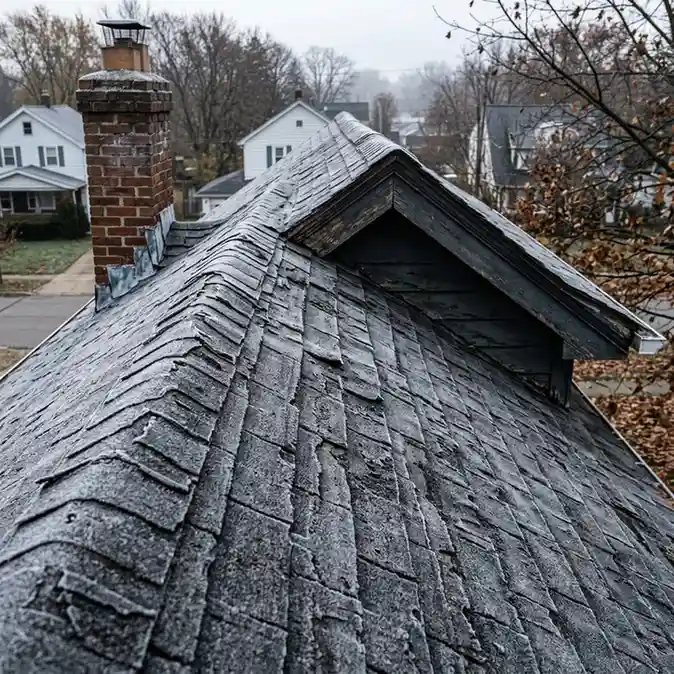 residential roof weathered